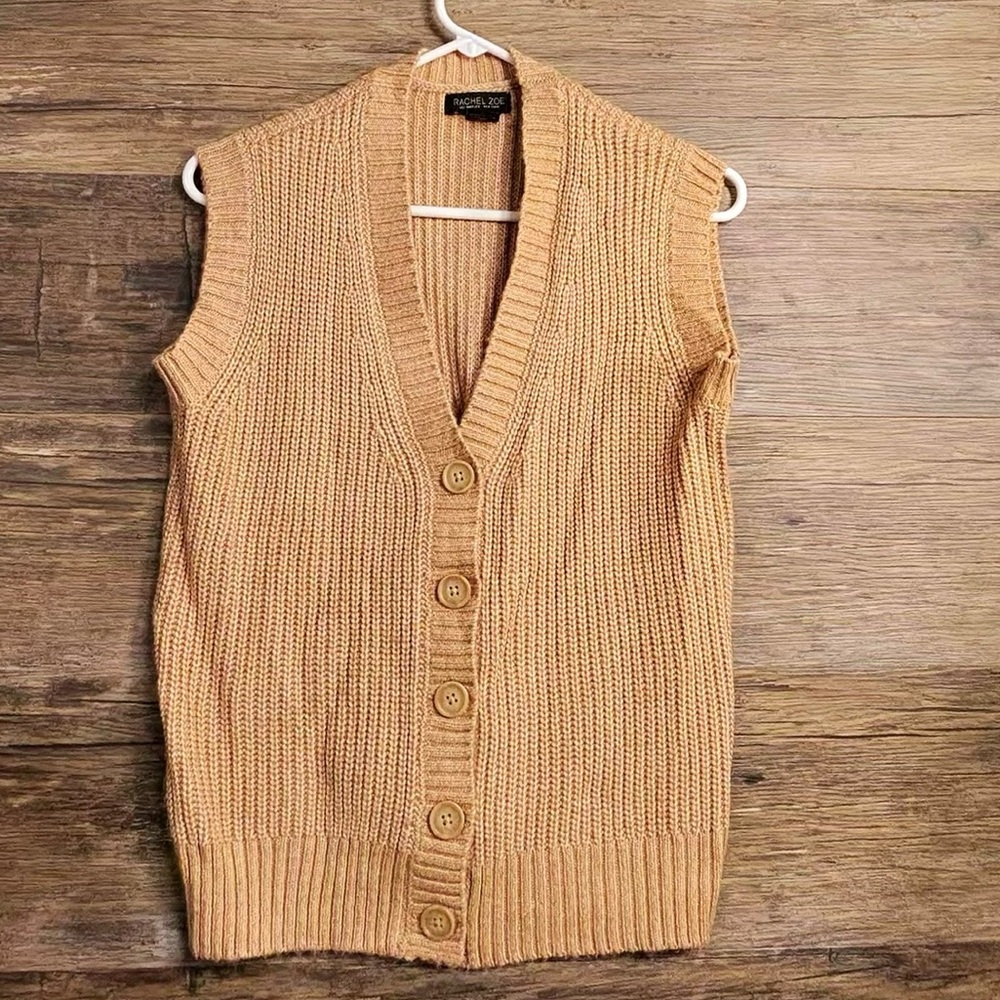 Rachel Zoe Camel V-Neck Sweater Vest